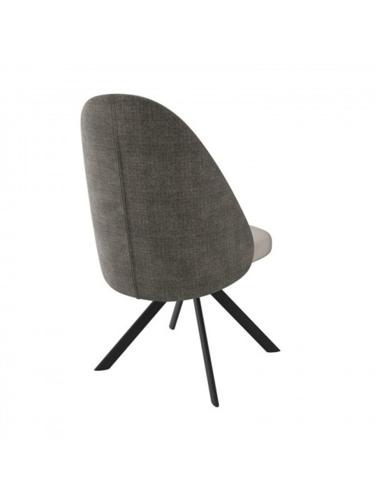 Աթոռ MAMADOMA OVAL-R, ЧЕРНЫЙ/шенилл LUX GREY BEIGE G5 - PEARL GREY LUX D7 