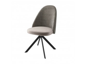 Աթոռ MAMADOMA OVAL-R, ЧЕРНЫЙ/шенилл LUX GREY BEIGE G5 - PEARL GREY LUX D7 