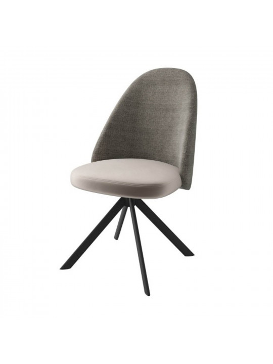 Աթոռ MAMADOMA OVAL-R, ЧЕРНЫЙ/шенилл LUX GREY BEIGE G5 - PEARL GREY LUX D7 