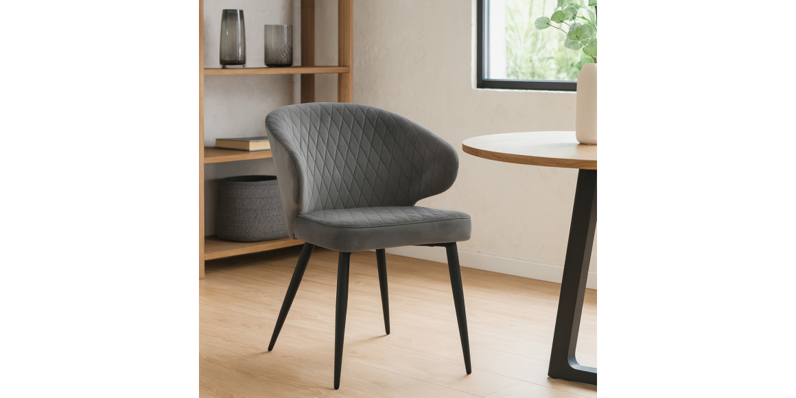 Chair MAMADOMA ROB ЧЕРНЫЙ/STEEL LUX d09 