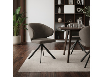 Chair MAMADOMA ROBERT-R, ЧЕРНЫЙ/ШЕНИЛЛ LUX MOCCO G26 