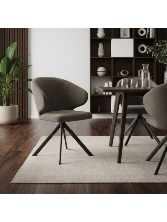 Chair MAMADOMA ROBERT-R, ЧЕРНЫЙ/ШЕНИЛЛ LUX MOCCO G26 