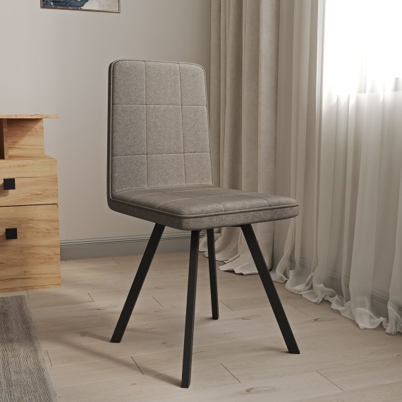 Chair HOBEL ROM D METAL BLACK/ CAPPUCCINO LEONARDO 5 (1) 