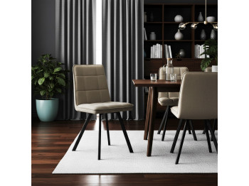 Աթոռ HOBEL ROM D METAL BLACK/CAPPUCCINO LEONARDO 4 (1) 