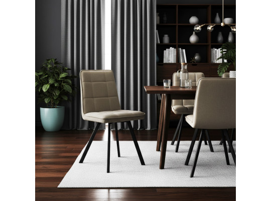 Стул HOBEL ROM D METAL BLACK/CAPPUCCINO LEONARDO 4 (1) 