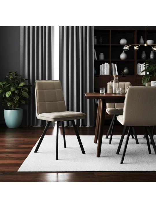 Աթոռ HOBEL ROM D METAL BLACK/CAPPUCCINO LEONARDO 4 (1) 