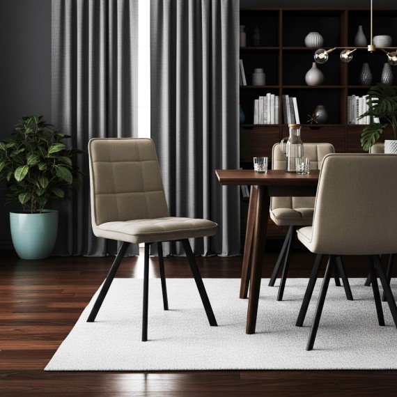 Աթոռ HOBEL ROM D METAL BLACK/CAPPUCCINO LEONARDO 4 (1) 