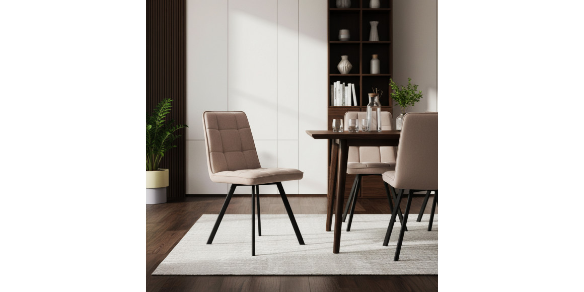 Стул HOBEL ROM D METAL BLACK/CAPPUCCINO VIVALDI 4 (1) 