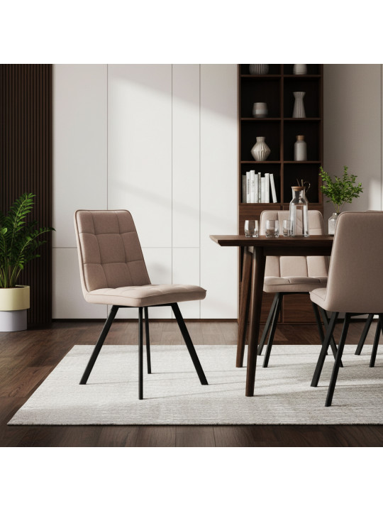 Աթոռ HOBEL ROM D METAL BLACK/CAPPUCCINO VIVALDI 4 (1) 