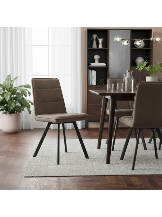 Աթոռ HOBEL ROM D METAL BLACK//BROWN LEONARDO 6 (1) 