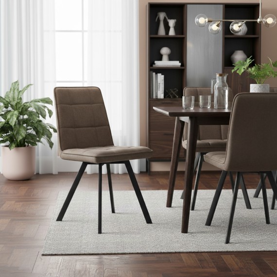 Աթոռ HOBEL ROM D METAL BLACK//BROWN LEONARDO 6 (1) 