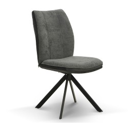 Стул MAMADOMA SMART-R, ЧЕРНЫЙ/шенилл LUX GRAPHITE G22- HEMATITELUX D10 