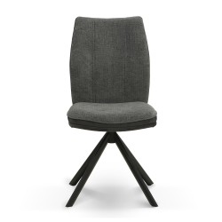 Стул MAMADOMA SMART-R, ЧЕРНЫЙ/шенилл LUX GRAPHITE G22- HEMATITELUX D10 