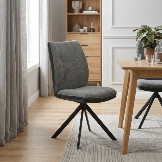 Աթոռ MAMADOMA SMART-R, ЧЕРНЫЙ/шенилл LUX GRAPHITE G22- HEMATITELUX D10 