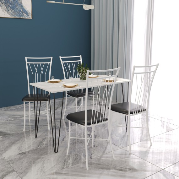 Стул HOBEL WMX-CH-81 METAL WHITE/BLACK (1) 