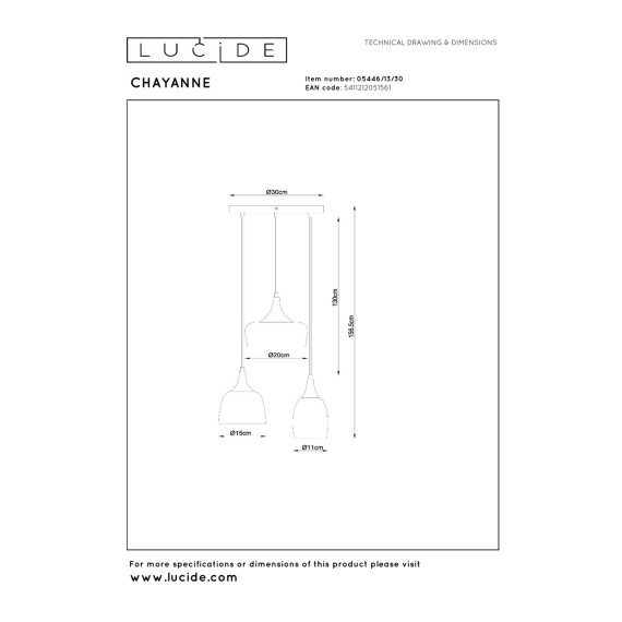 Chandelier LUCIDE 05446/13/30 CHAYANNE 
