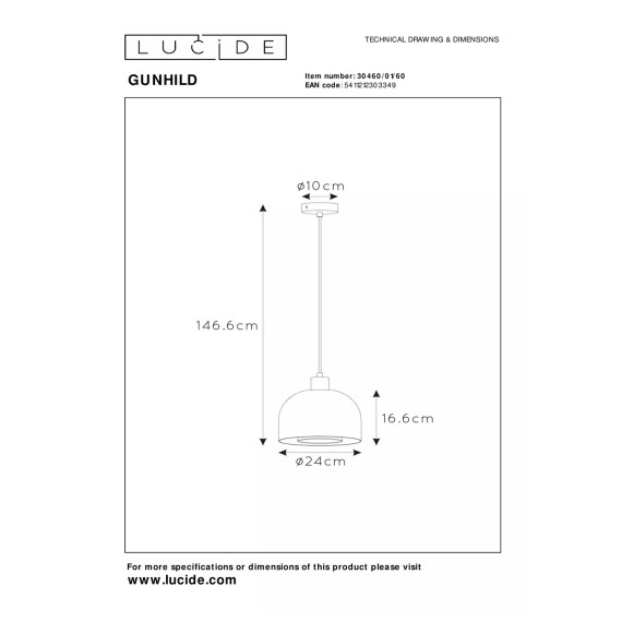 Люстра LUCIDE 30460/01/60 GUNHILD 
