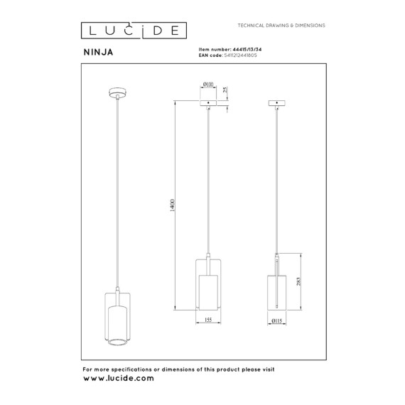 Chandelier LUCIDE 44415/13/34 NINJA 