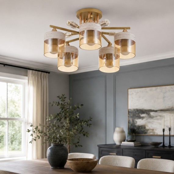 Chandelier PHOENNIX 6859A/5 YL+FG 