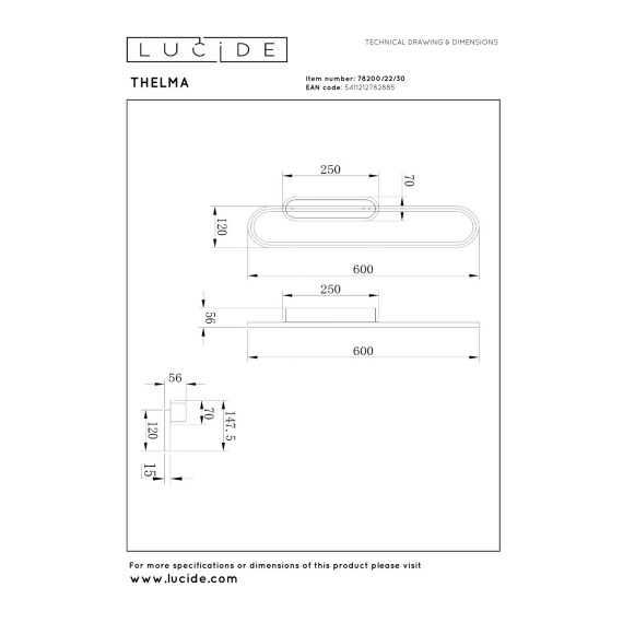Бра LUCIDE 78200/22/30 THELMA 
