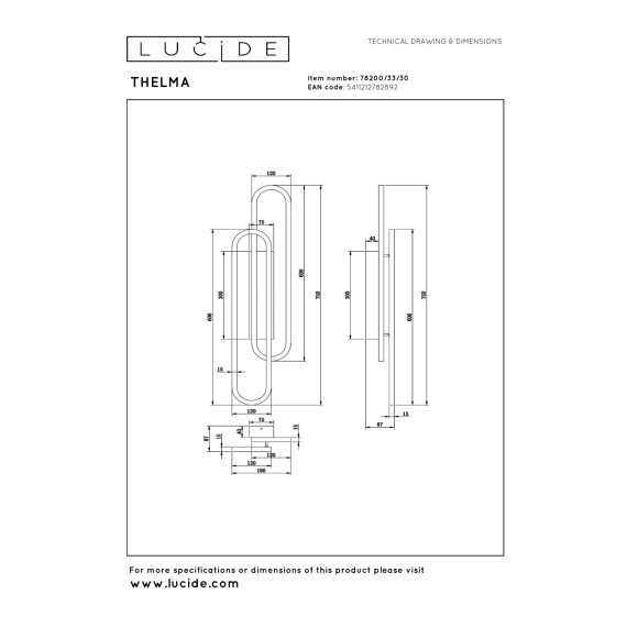 Бра LUCIDE 78200/33/30 THELMA 