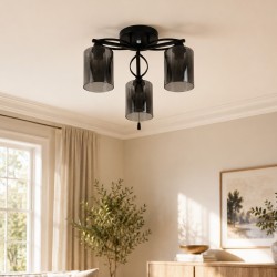 Chandelier PHOENNIX 91166B/3C BLK+CR 