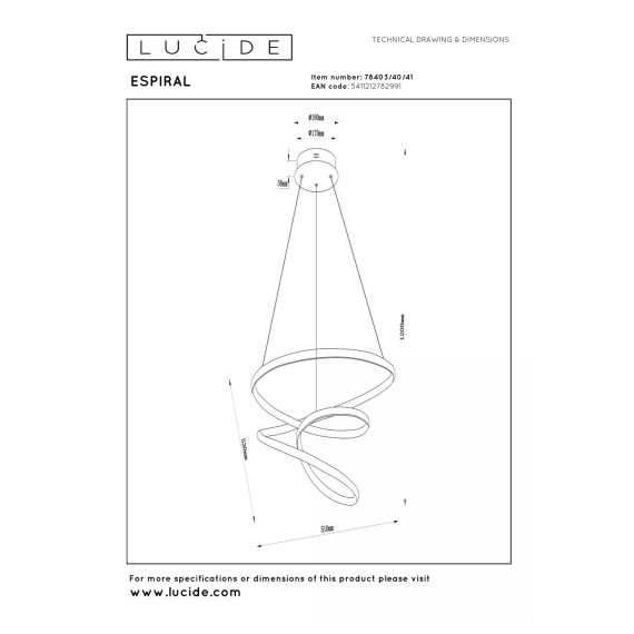 Ջահ LUCIDE ESPIRAL (78403/40/41)
