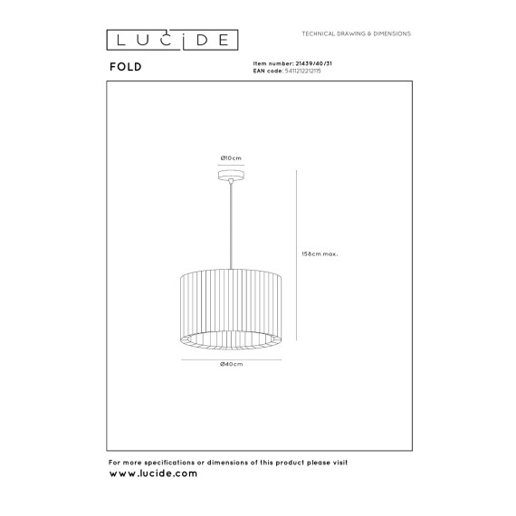 Chandelier LUCIDE FOLD (21439/40/31)