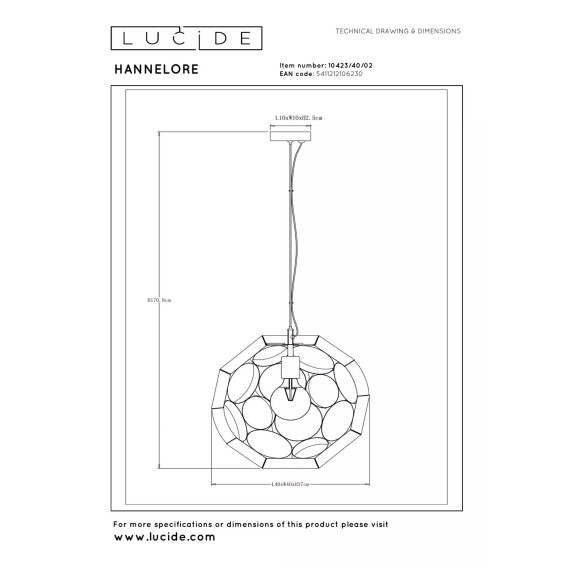 Chandelier LUCIDE HANNELOR (10423/40/02)