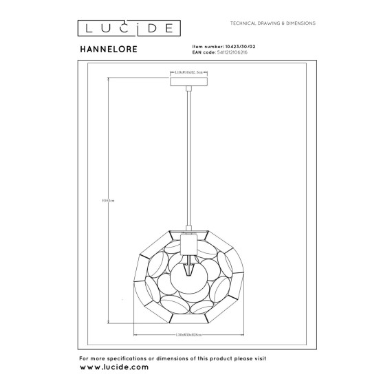 Chandelier LUCIDE HANNELOR (10423/30/02)