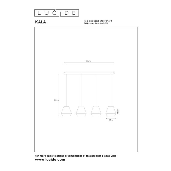 Chandelier LUCIDE KALA (06424/04/73)