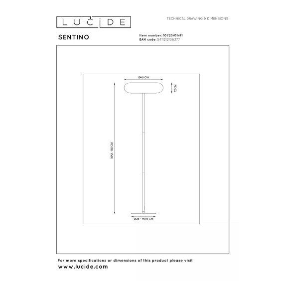 Торшер LUCIDE SENTINO (10725/01/41)