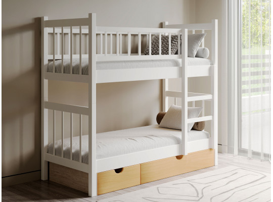 Bed for children HOBEL TWO STOREY EX-B53 SHELF 90X190 WHITE (8) 