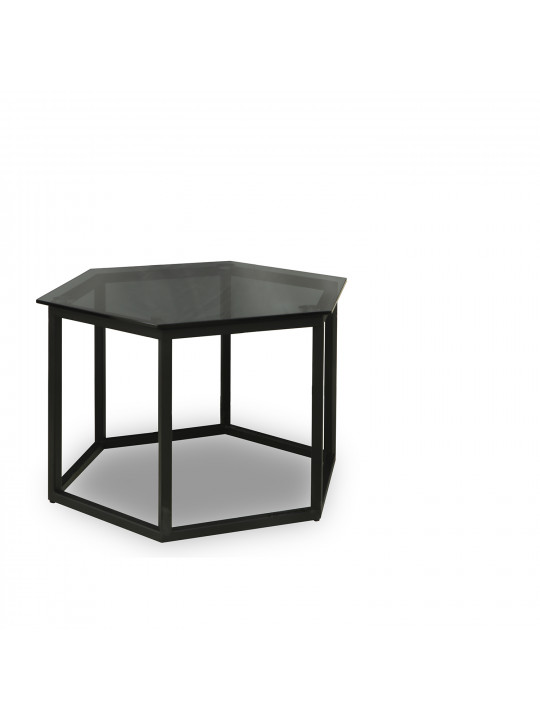 Սուրճի սեղան HOBEL BEEHIVE 2PCS METAL BLACK/ GLASS FM (2) 