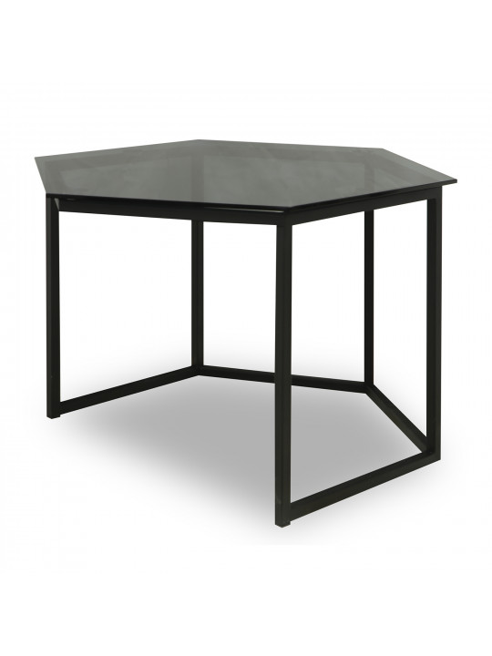 Սուրճի սեղան HOBEL BEEHIVE 2PCS METAL BLACK/ GLASS FM (2) 