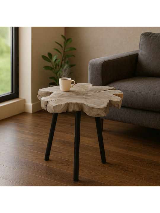 Կողասեղան KOOPMAN END TABLE TEAK DIA 55XH45CM (J11301280)