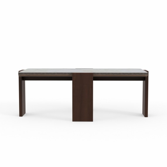 Журнальный стол HOBEL GILDE STONE 60X120 IVORIE LIGHT GREY/OAK PIGMENT (2) 