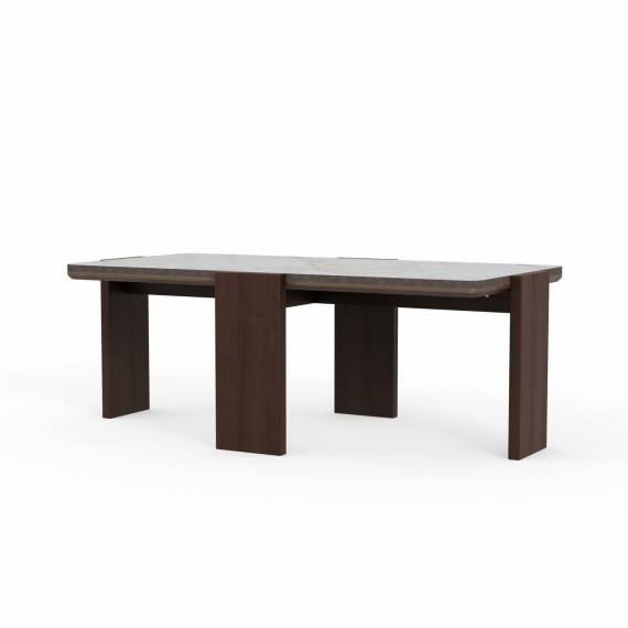 Журнальный стол HOBEL GILDE STONE 60X120 IVORIE LIGHT GREY/OAK PIGMENT (2) 