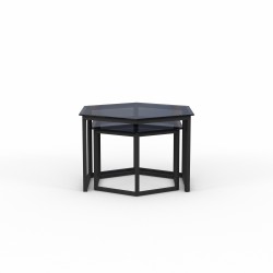 Журнальный стол HOBEL BEEHIVE 2PCS METAL BLACK/ GLASS FM (2) 