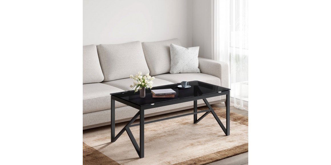 Журнальный стол HOBEL GRAND METAL BLACK/ GLASS (1) 