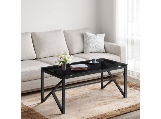 Սուրճի սեղան HOBEL GRAND METAL BLACK/ GLASS (1) 