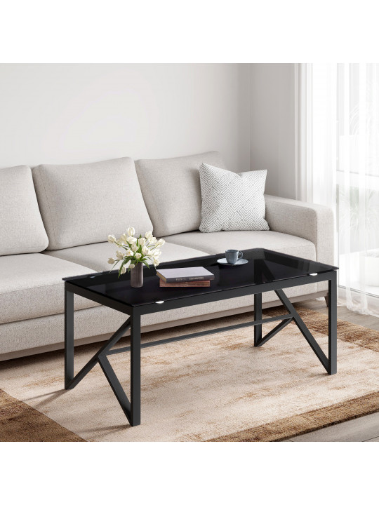 Սուրճի սեղան HOBEL GRAND METAL BLACK/ GLASS (1) 