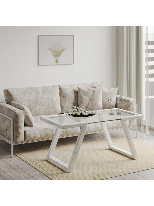 Coffee table HOBEL MIA GLASS ANTIC GREY (2) 