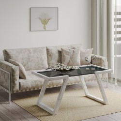 Журнальный стол HOBEL MIA GLASS ANTIC GREY (2) 