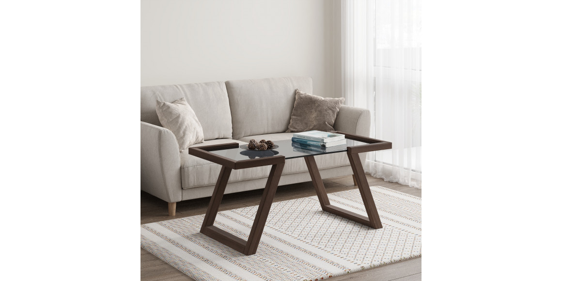 Журнальный стол HOBEL MIA GLASS DARK CHOCOLATE (2) 
