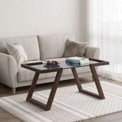 Журнальный стол HOBEL MIA GLASS DARK CHOCOLATE (2) 