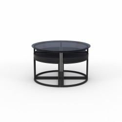 Журнальный стол HOBEL WMX-CT-47 BLACK METAL/BLACK GLASS FM (3) 
