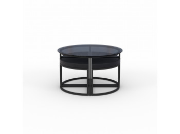 Սուրճի սեղան HOBEL WMX-CT-47 BLACK METAL/BLACK GLASS FM (3) 