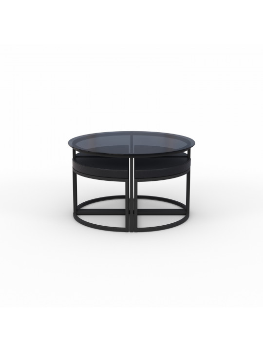 Սուրճի սեղան HOBEL WMX-CT-47 BLACK METAL/BLACK GLASS FM (3) 