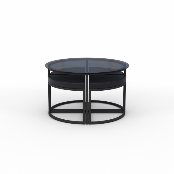 Սուրճի սեղան HOBEL WMX-CT-47 BLACK METAL/BLACK GLASS FM (3) 